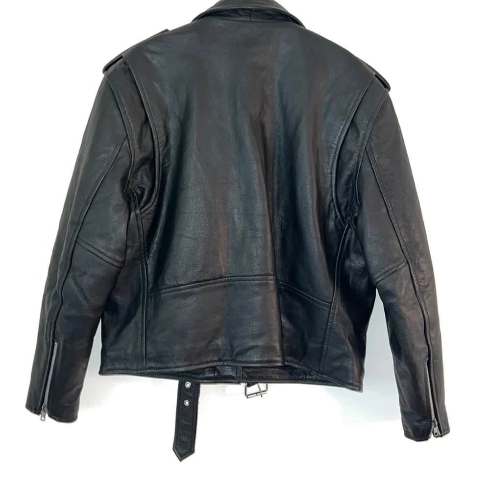 Womens Size 14 Vintage Black Leather Z1R Motorcycle Quilted Jacket - Picture 2 of 9